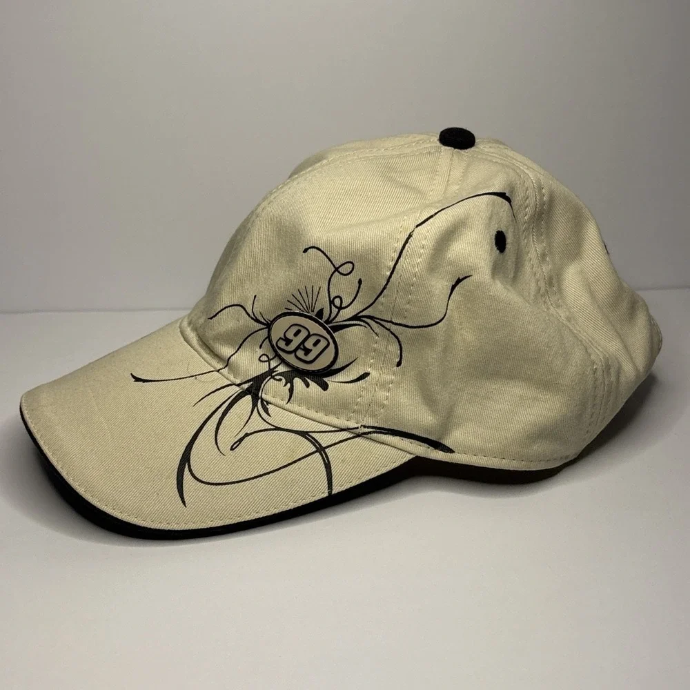 Carl Edwards Autographed NASCAR Baseball Cap Hat Beige Chase Fenway Racing 99